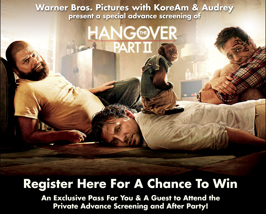 A pair of tickets to see an advanced-screening of Hangover 2 and go to the ...