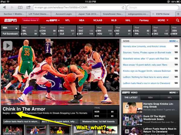 Jeremy Lin and the “Chink the Armor” ESPN Headline Writer