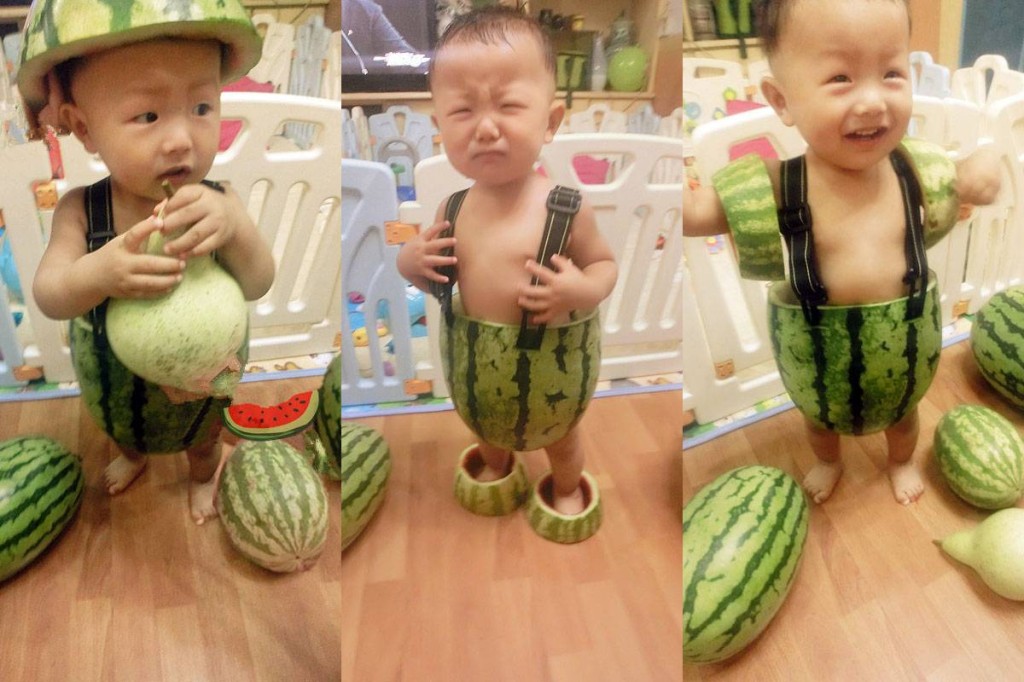 China Trend Babies Wearing Watermelons As Clothes 8Asians
