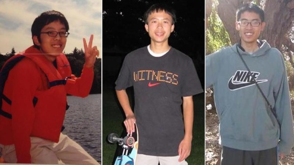 Isla Vista stabbing victims from left to right: 20-year-old Weihan "James" Wang of Fremont, 19-year-old George Chen of San Jose, 20-year-old Cheng Yuan Hong of San Jose.