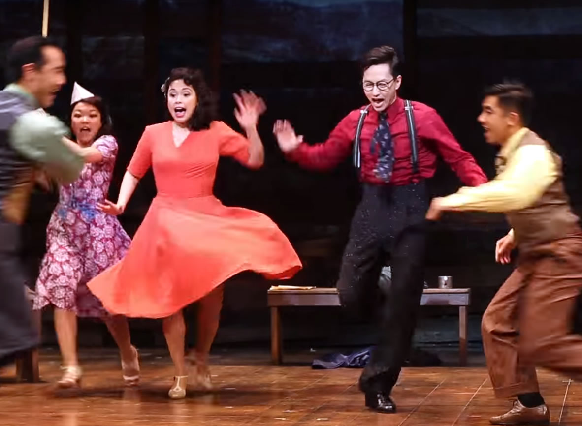 Michael K. Lee performs in Allegiance with Lea Salonga