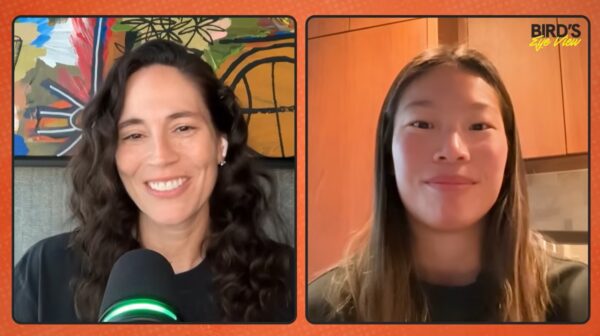 Kaitlyn Chen and Sue Bird in an interview